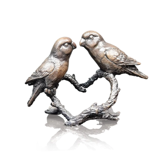 Lovebirds (1180) Solid Bronze Sculpture by Keith Sherwin
