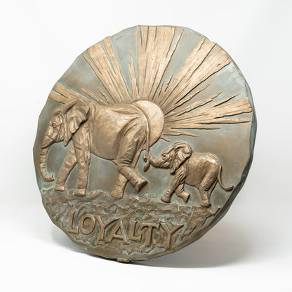 Elephant Loyalty cold cast bronze plaque by Taurus Artworld