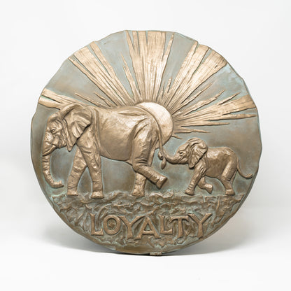 Elephant Loyalty cold cast bronze plaque by Taurus Artworld