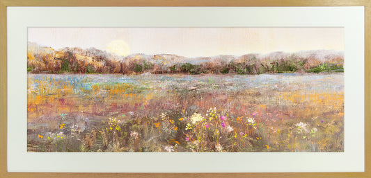 Meadow Moonrise framed print by Katie Swatland