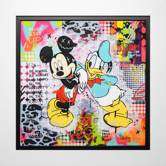 Mickey and Donald limited edition print by Caution