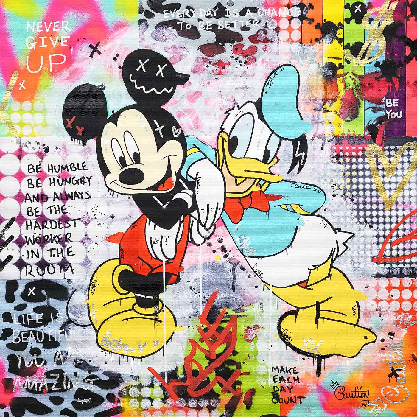 Mickey and Donald limited edition print by Caution
