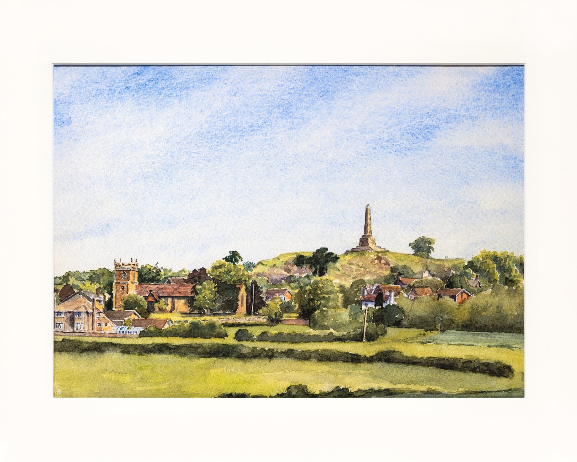 Lilleshall Hill and Church print by Sue Payton