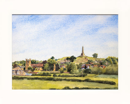 Lilleshall Hill and Church print by Sue Payton