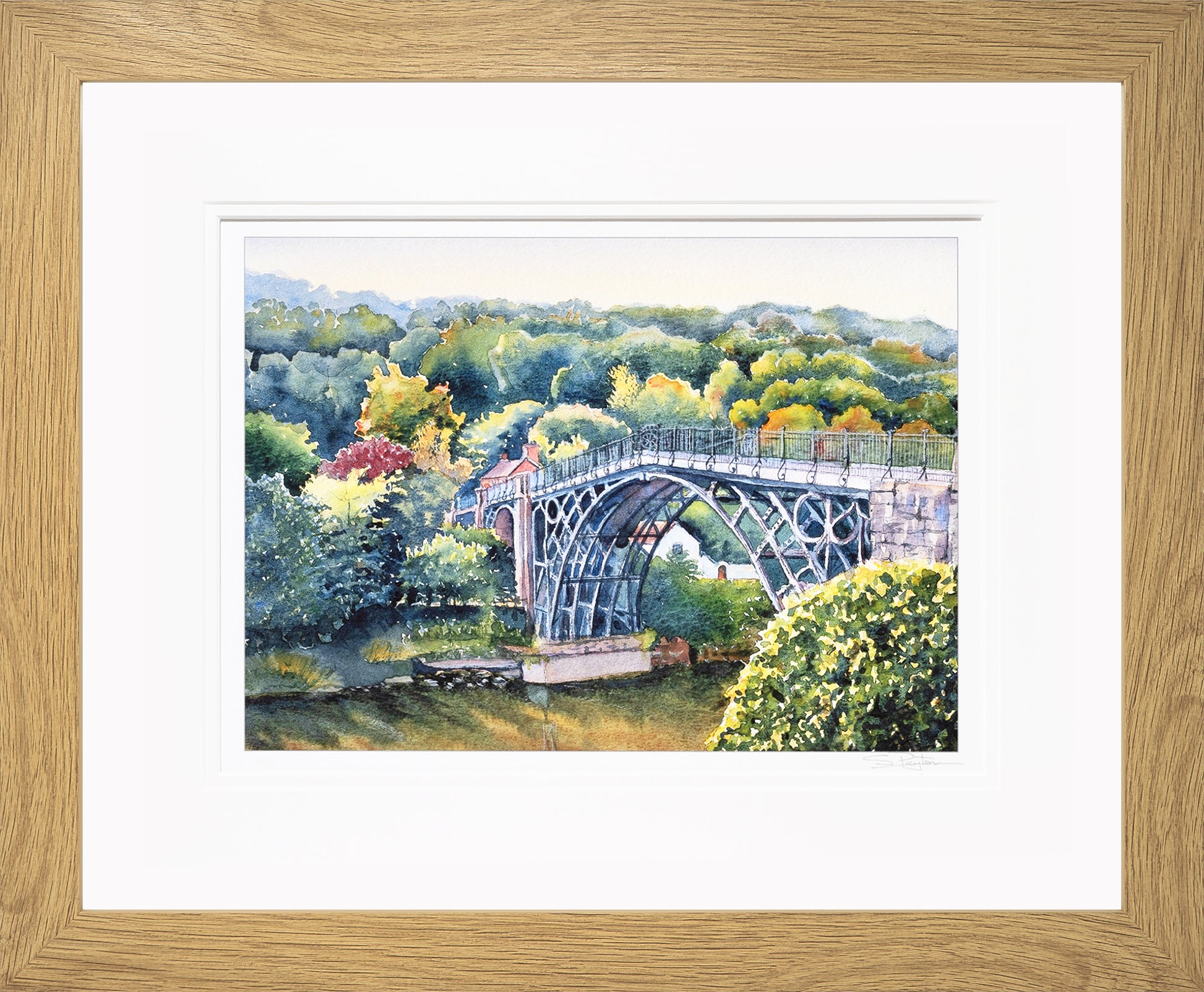 Ironbridge Shropshire Limited Edition Print by Sue Payton Oak