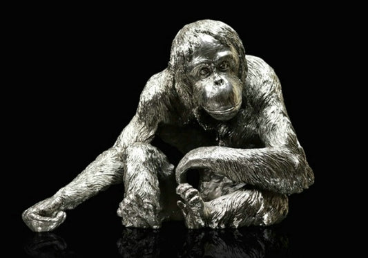 Orangutan nickel resin sculpture from Richard Cooper Studio