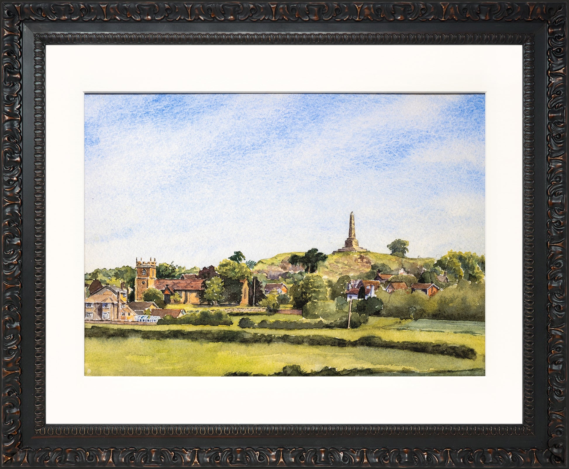 Lilleshall Hill and Church print by Sue Payton