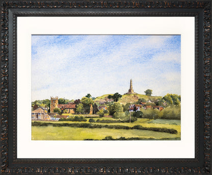 Lilleshall Hill and Church print by Sue Payton