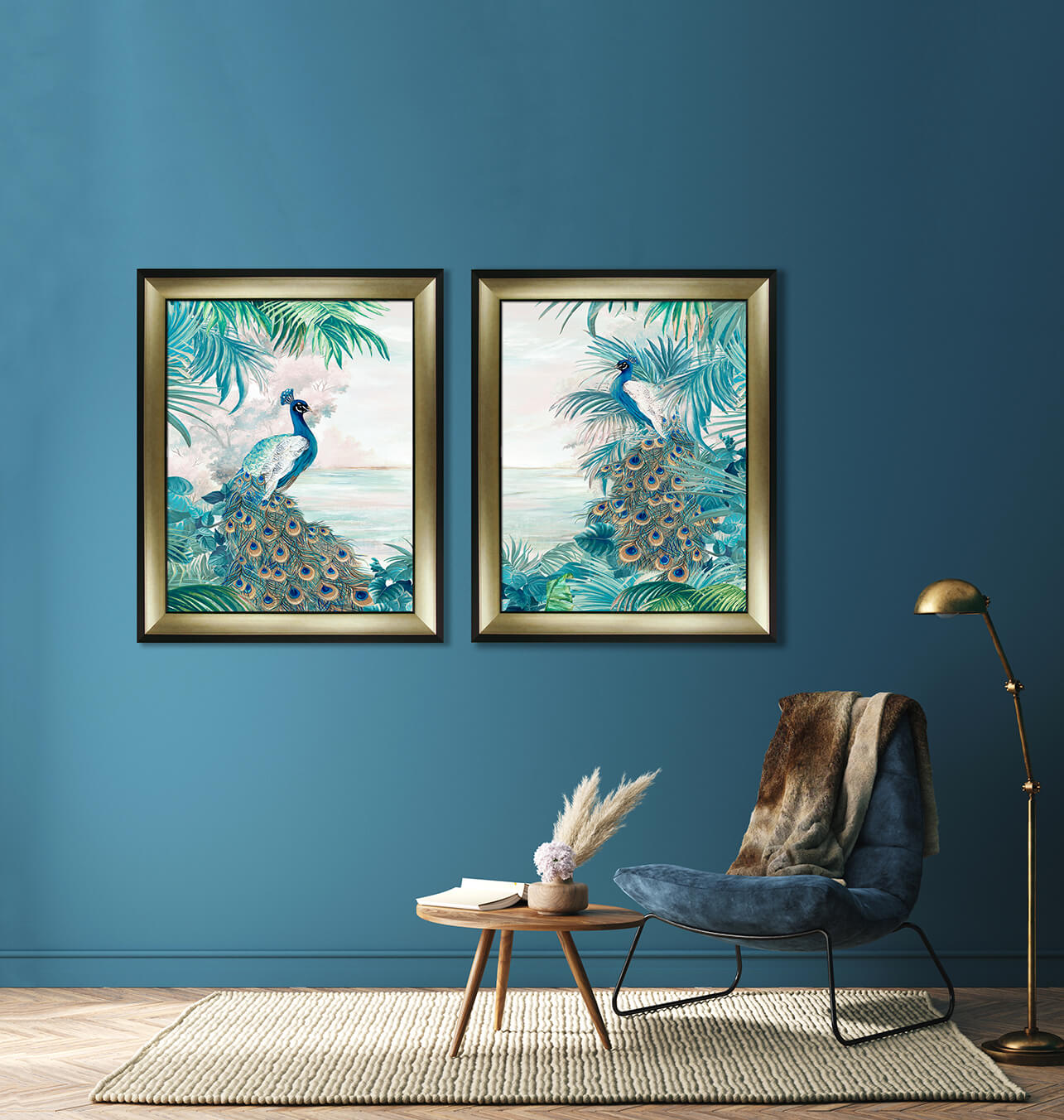 Peacock Glory II framed print by Eva Watts