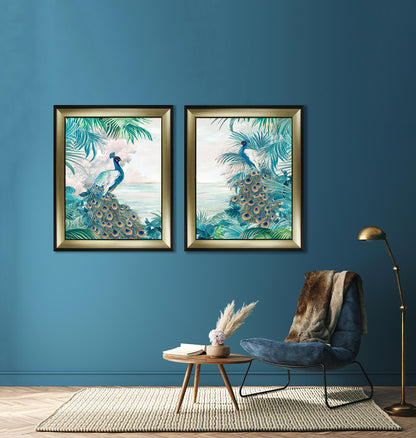 Peacock Glory I framed print by Eva Watts