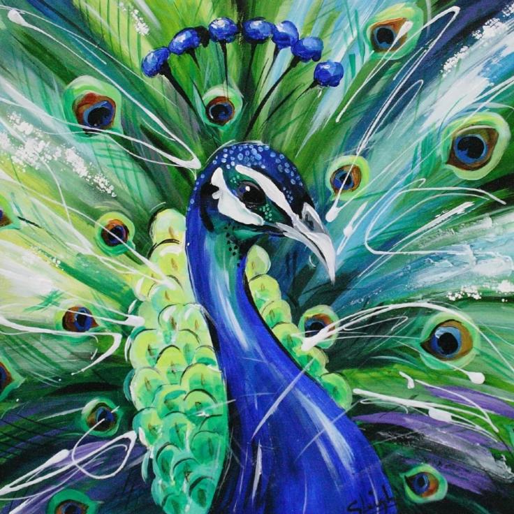 Peacock limited edition print by Susan B Leigh