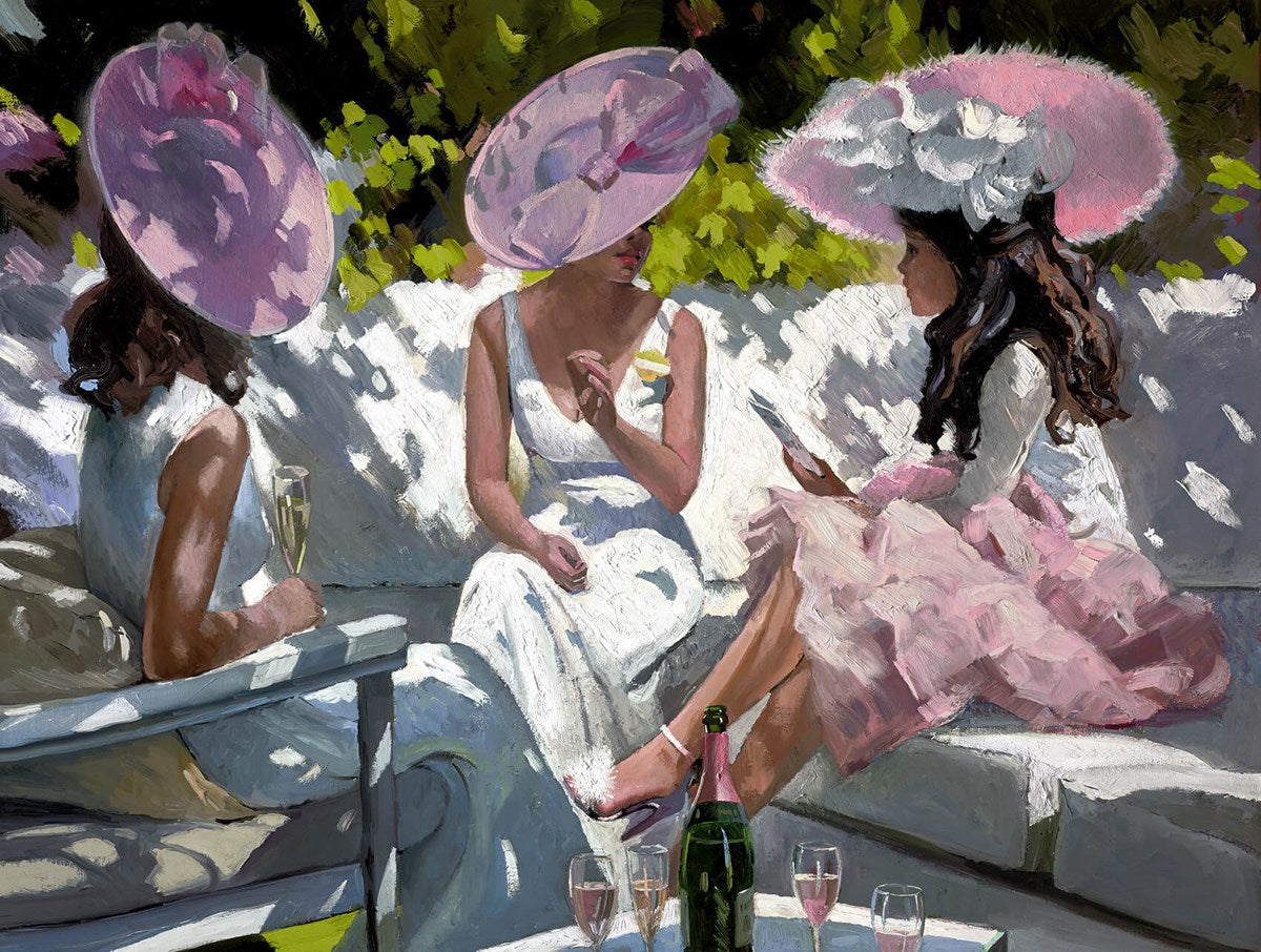 Pink Champagne Ascot limited edition print by Sherree Valentine Daines