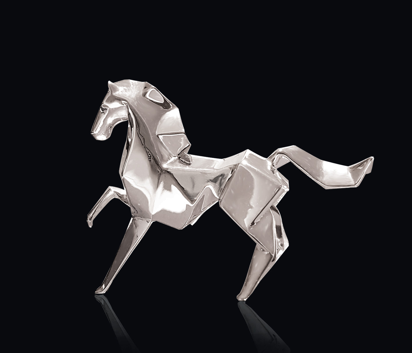Pony Sterling Silver Origami Sculpture by Sophie Mackrell