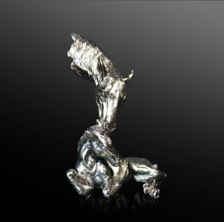 Pony and Foal nickel resin sculpture from Richard Cooper Studio