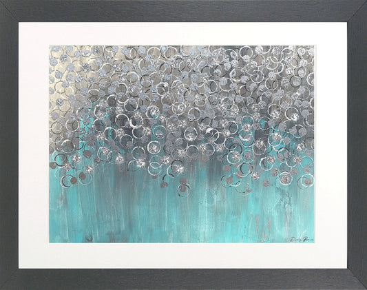 Raining on Aqua framed print by Debra Bryan