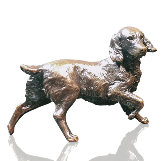 Springer Spaniel solid bronze sculpture by Michael Simpson