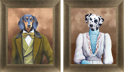 The Duke of Dachshund and Lady Isabelle framed prints by Peter Annable