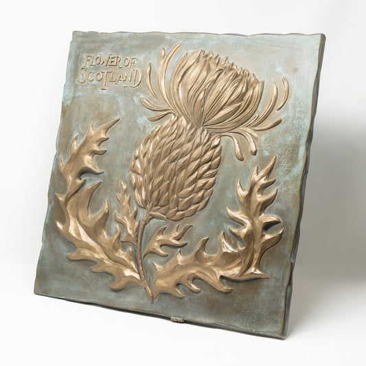Flower of Scotland cold cast bronze plaque by Taurus Artworld