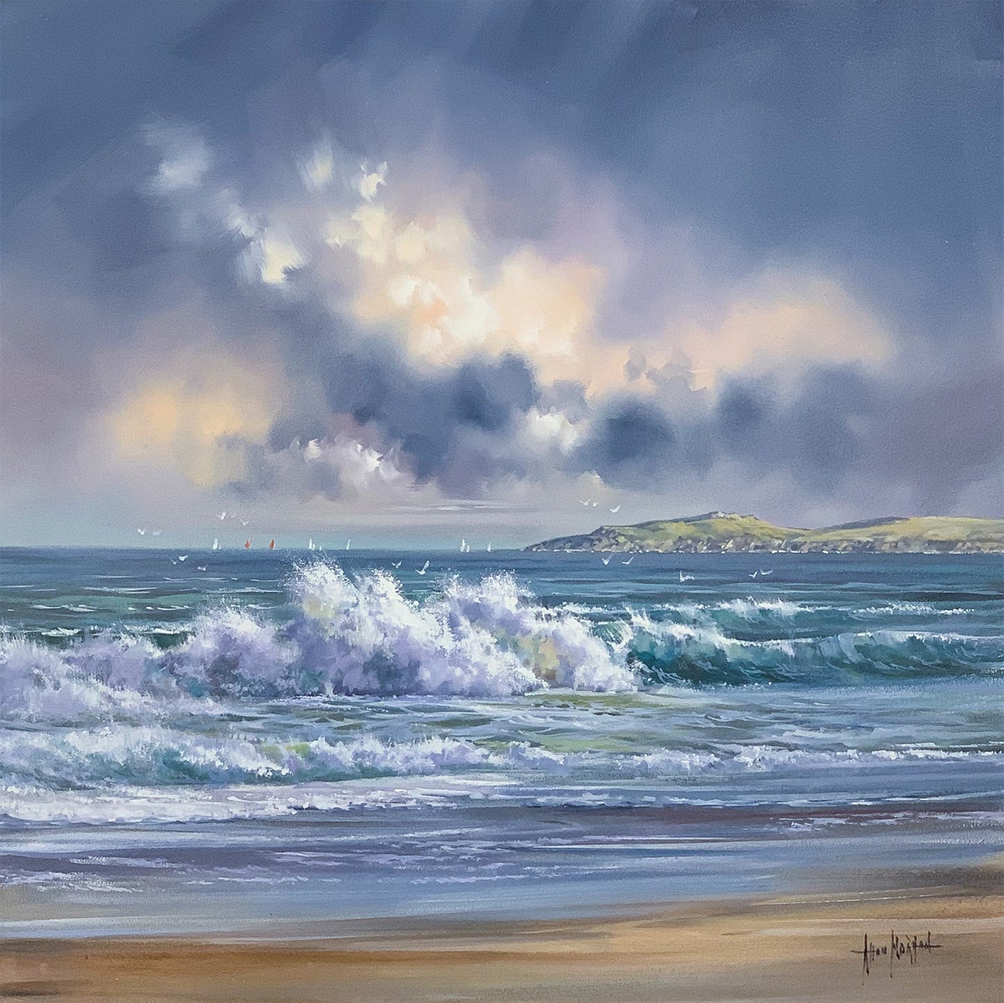 Tumbling Waves original painting by Allan Morgan