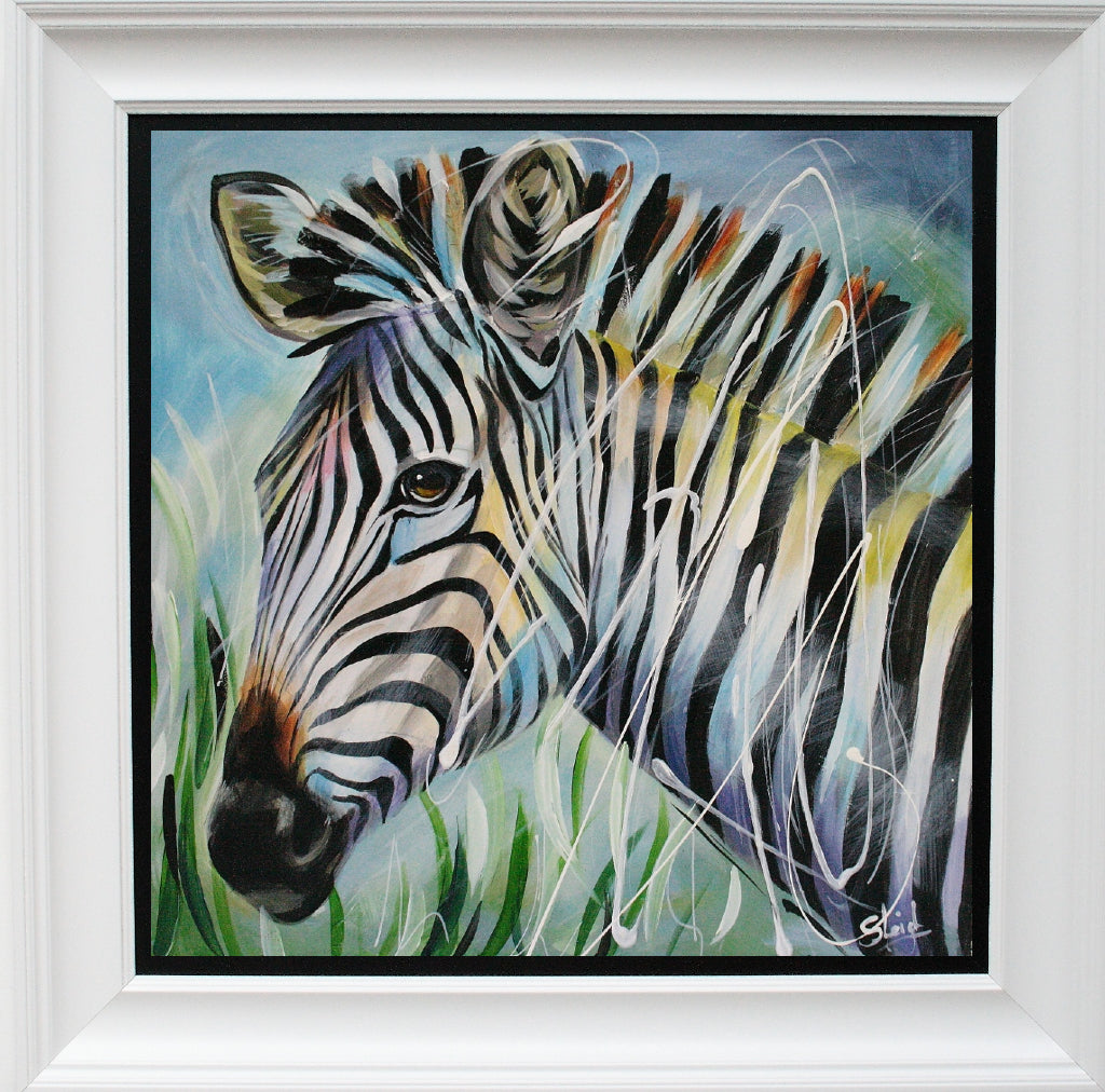 Zebra limited edition print by Susan B Leigh