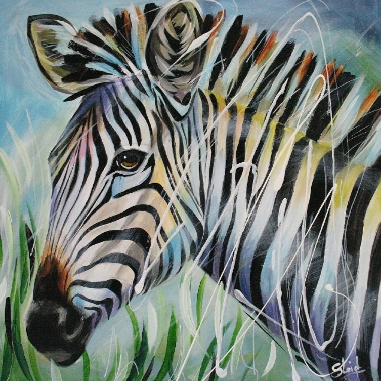Zebra limited edition print by Susan B Leigh