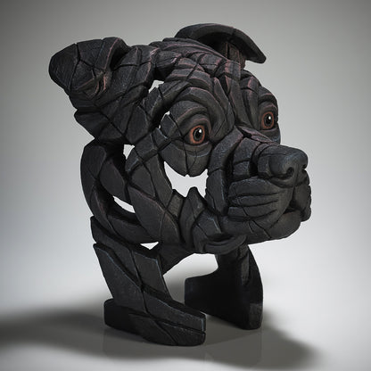 Staffordshire Bull Terrier Bust Black from Edge Sculpture