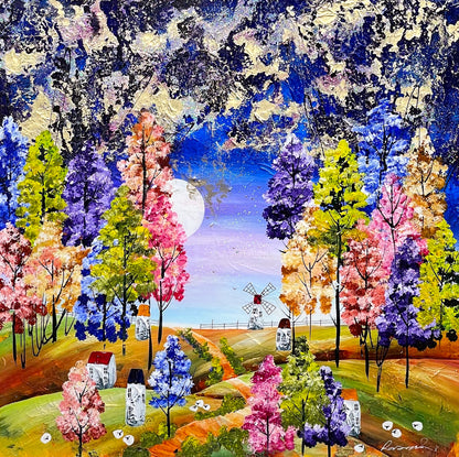 Windmill Path original painting by Rozanne Bell